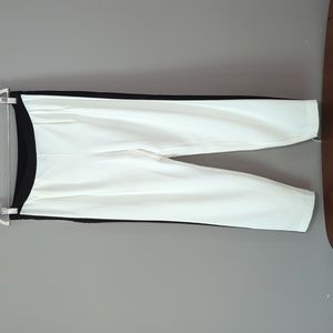 Alfani Off-White Black Stripe Trouser Pull on Women's Medium